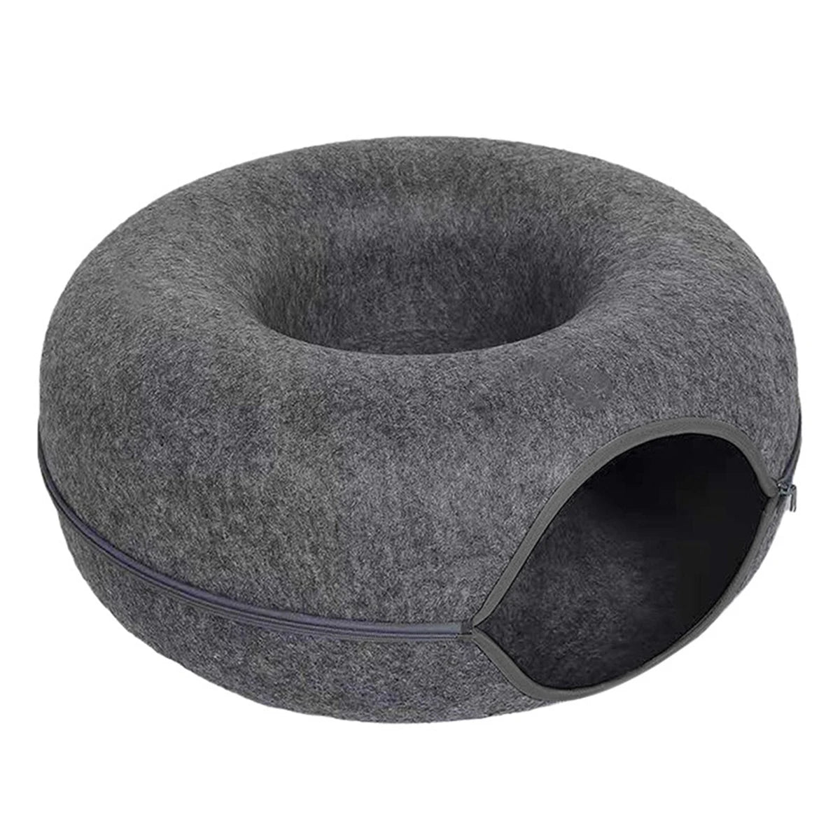 Donut Cat Bed Interactive Tunnel Pet Felt Indoor Toys Cats House Kitten Training Toy Cat Kennel Cat Accessories