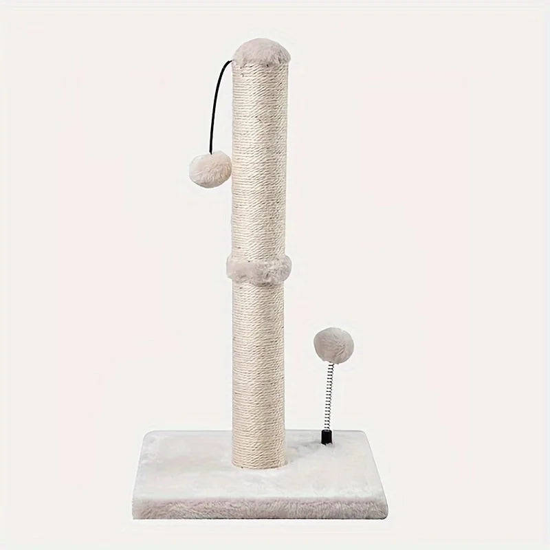 34-Inch High Cat Scratching Post Premium Basic Cat Scratching Indoor Sisal Scratching Post Tree Strap Hanging Ball for Adult Cat