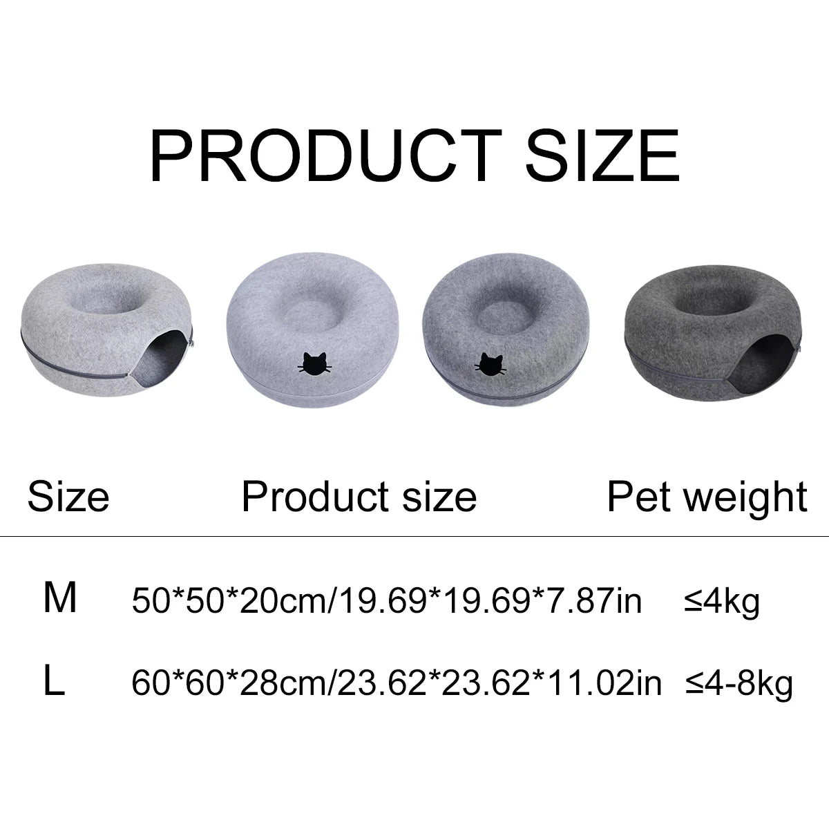 Donut Cat Bed Interactive Tunnel Pet Felt Indoor Toys Cats House Kitten Training Toy Cat Kennel Cat Accessories
