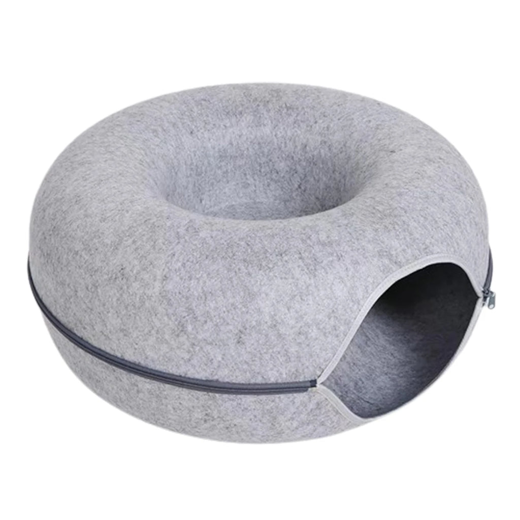 Donut Cat Bed Interactive Tunnel Pet Felt Indoor Toys Cats House Kitten Training Toy Cat Kennel Cat Accessories